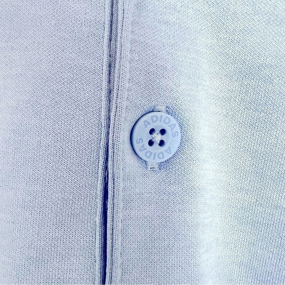 Adidas Men's Athleisure Light Blue Line Design 3 Button Polo Shirt XL - Picture 3 of 11